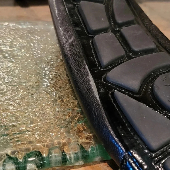 MICHAEL Kors MK "Fulton" Black Leather w/Metal Logo Driving Moc Sz 7.5 - Picture 10 of 12